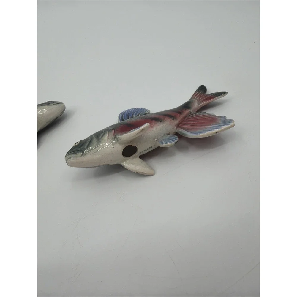 VTG Ceramic JAPAN Trout FISH Salt & Pepper Shakers 2 1/2